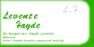 levente hayde business card